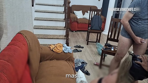 Casada com dois pela primeira vez – Anal Cum Shot cuspindo porra na boca do corno